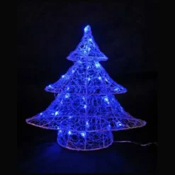 Sapin De Noel Lumineux Acrylique 40 Led Bleu