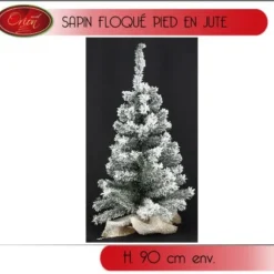 Sapin Vert Artificiel De Noel Pied Jute 90Cm