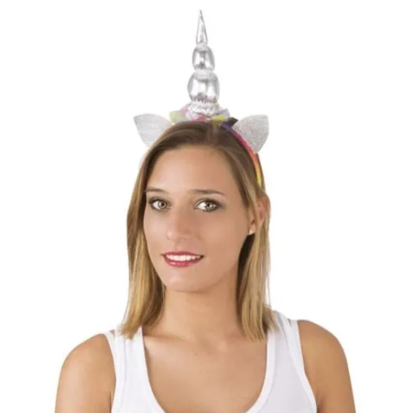 Serre-T Te Licorne Argent Multicolore