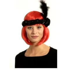 Serre-T Te Paillette Noir Avec Plumes