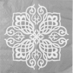 Serviette De Table En Papier Oriental Argent X 20 Pi Ces