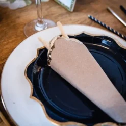 Serviette De Table En Papier Kraft Liser Or X 16