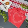 Serviette En Papier Airlaid Liser Coeur Rouge