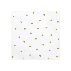 Serviette En Papier Avec Petits Coeurs Or X 20 Pi Ces