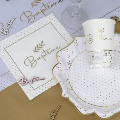 Serviette En Papier Bapt Me Luxe X 20 Pi Ces