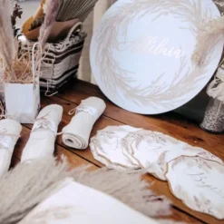 Serviette En Papier Bapt Me Pampas Fleurs De Coton X 16 Pi Ces