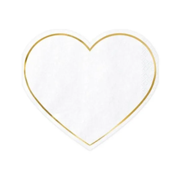 Serviette En Papier Coeur Liser Or X 20 Pi Ces