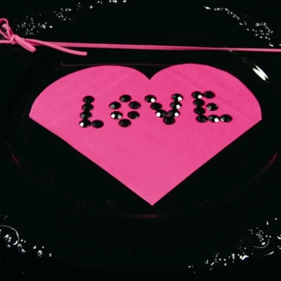 Serviette En Papier Coeur Fuchsia X20