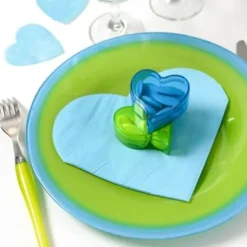 Serviette En Papier Coeur Turquoise X20