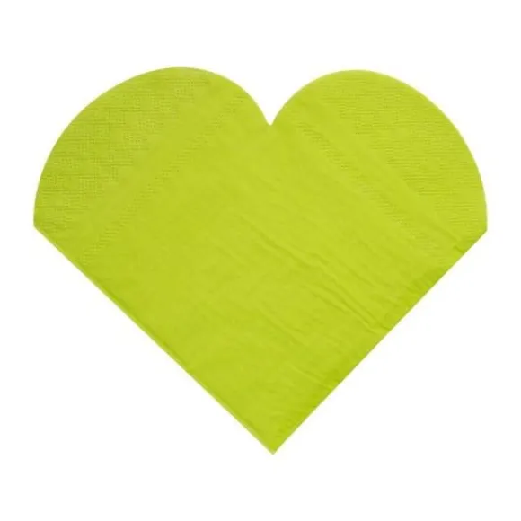 Serviette En Papier Coeur Vert Anis X20