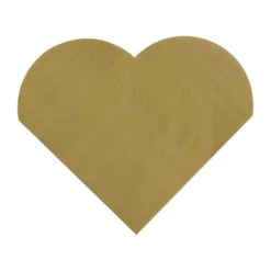 Serviette En Papier Coeur Or X20