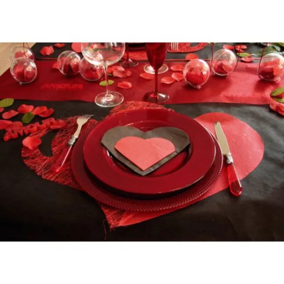 Serviette En Papier Coeur Argent X20