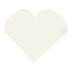 Serviette En Papier Coeur Blanc X20