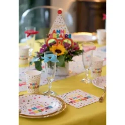 Serviette En Papier Joyeux Anniversaire Multicolore X 20 Pi Ces