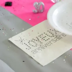 Serviette En Papier Joyeux Anniversaire Blanc X 20 Pi Ces