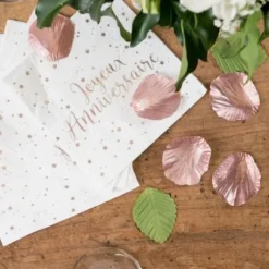 Serviette En Papier Joyeux Anniversaire Rose Gold X 20 Pi Ces