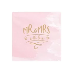 Serviette En Papier Mr Mrs Rose X 20 Pi Ces