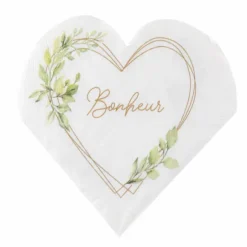 Serviettes Coeur En Papier O Bonheur 33Cm X20 Pi Ces