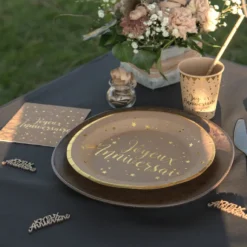 Serviettes En Papier Joyeux Anniversaire Kraft 25 Cm X20 Pi Ces