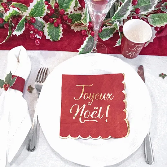 Serviettes En Papier Joyeux Noel 33Cm X 16 Pi Ces