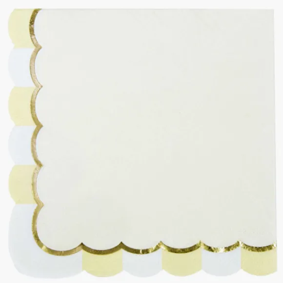 Serviettes 33X33 Cm Jaune Pastel X 16 Pi Ces