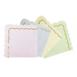 Serviettes 33X33 Cm Pastel Assortis X 16 Pi Ces