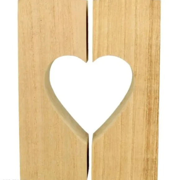 Set De 2 Bougeoirs Coeur En Bois Naturel A D Corer