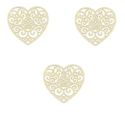 Set De 3 Embellissements Coeur Volute