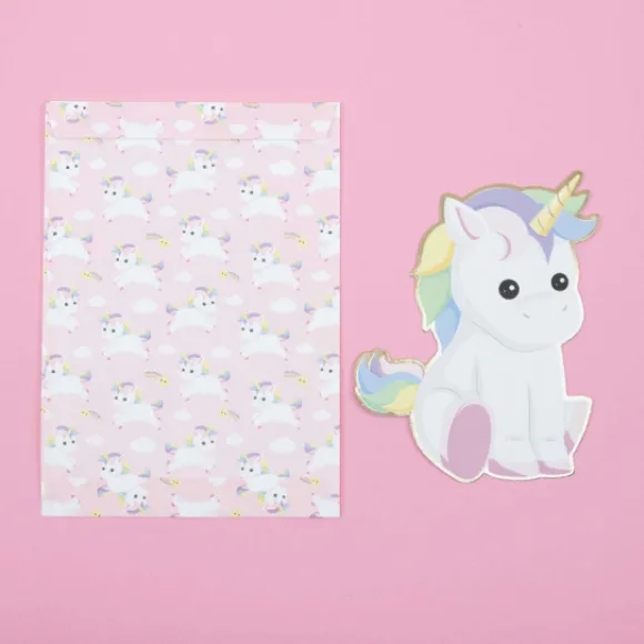 Set De 8 Invitation Baby Licorne