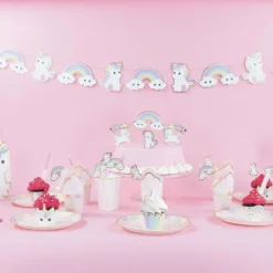 Set De 10 Pailles Roses Baby Licorne