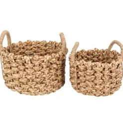 Set De 2 Paniers Tress S Naturels Avec Anse