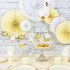 Set De 3 Ventails Jaune Pastel Et Or