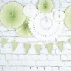 Set De 3 Ventails Vert Pastel Et Or