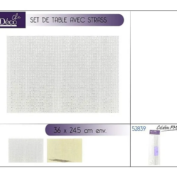 Set De Table Avec Strass Argent