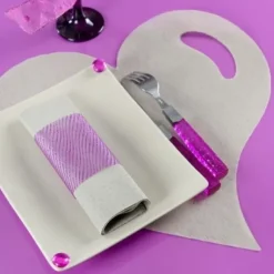 Set De Table Coeur Argent X50