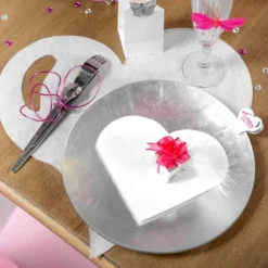 Set De Table Coeur Blanc X50