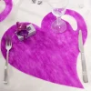Set De Table Coeur En Tissu Intisse Prune X 50 Pi Ces