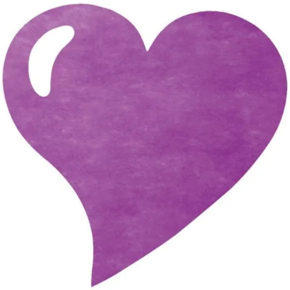 Set De Table Coeur En Tissu Intisse Prune X 50 Pi Ces