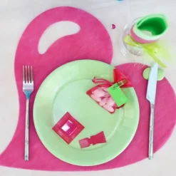 Set De Table Coeur Fuchsia X50