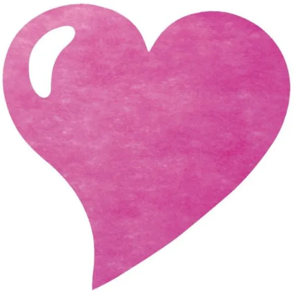 Set De Table Coeur Fuchsia X50