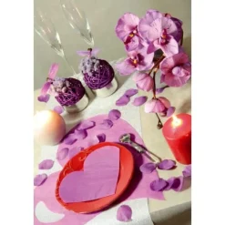 Set De Table Coeur Noir X50