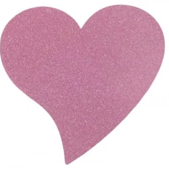 Set De Table Coeur Paillet Fuchsia X2