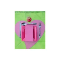 Set De Table Coeur Paillet Fuchsia X2