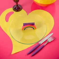 Set De Table Coeur Pas Cher Jaune X 50 Pi Ces