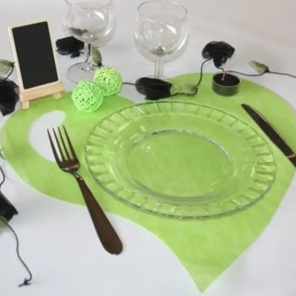 Set De Table Coeur Vert Anis X50
