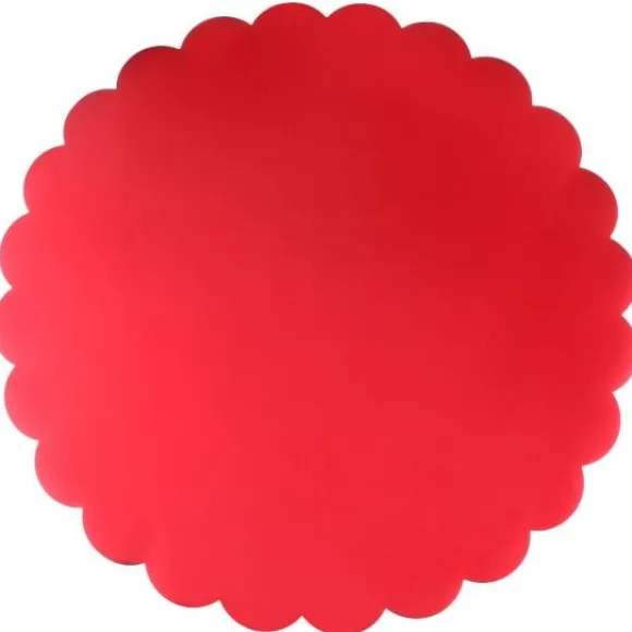 Set De Table Festonn Rouge X 6 Pi Ces