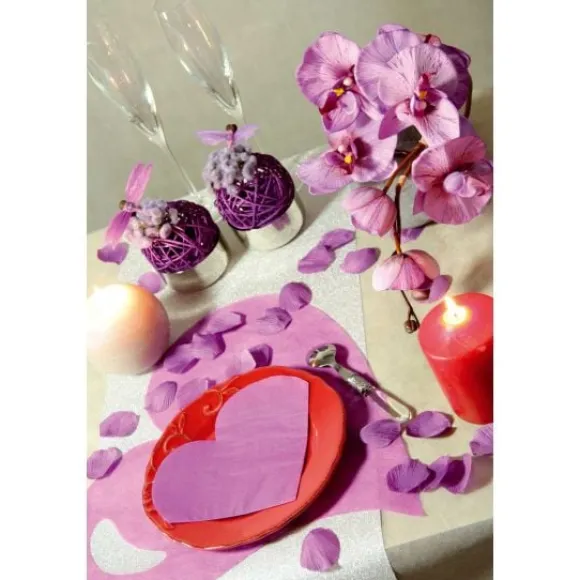 Set De Table Jetable En Forme De Coeur Rose X 50 Pi Ces