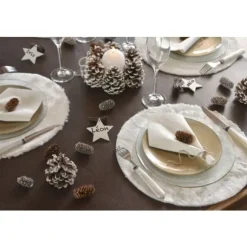 Set De Table Mariage Fourrure Blanc X 4 Pi Ces