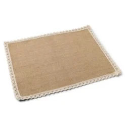 Set De Table Rectangle Jute Et Dentelle X 10 Pi Ces