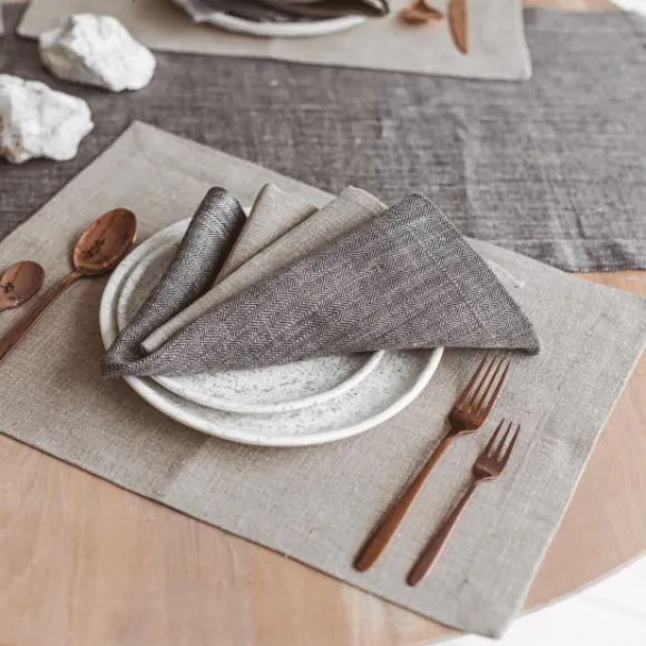 Set De Table Rectangle Lin Naturel X 10 Pi Ces